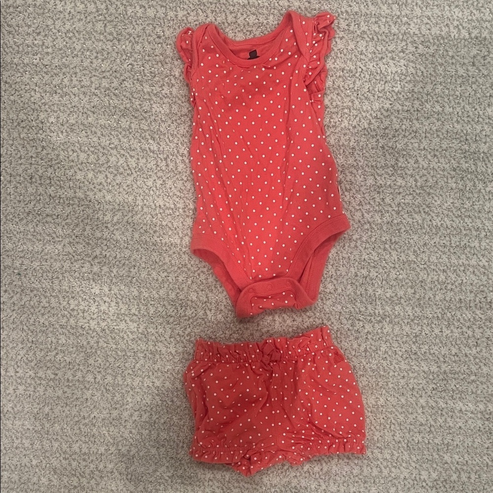 Gap Baby Girl Pink Polka Dot Onesie and Shorts Matching Set 3-6M Spring Summer